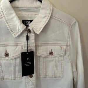 NWT Frye Women's Cropped Raw-Hem Denim Jacket